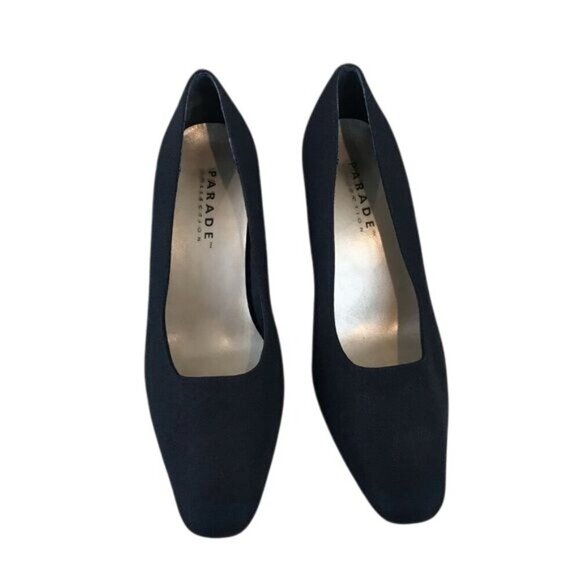 Parade Womens Black Square Toe Heels Size 7.5 Classic Pumps 3-Inch Comfort - Picture 2 of 8